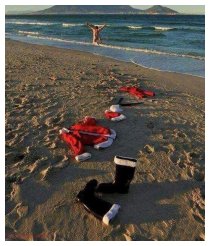 Santa in Urlaubsstimmung